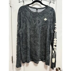 Lululemon Team Canada Olympics Long Sleeve Shirt Mens Large Black Marble Maple